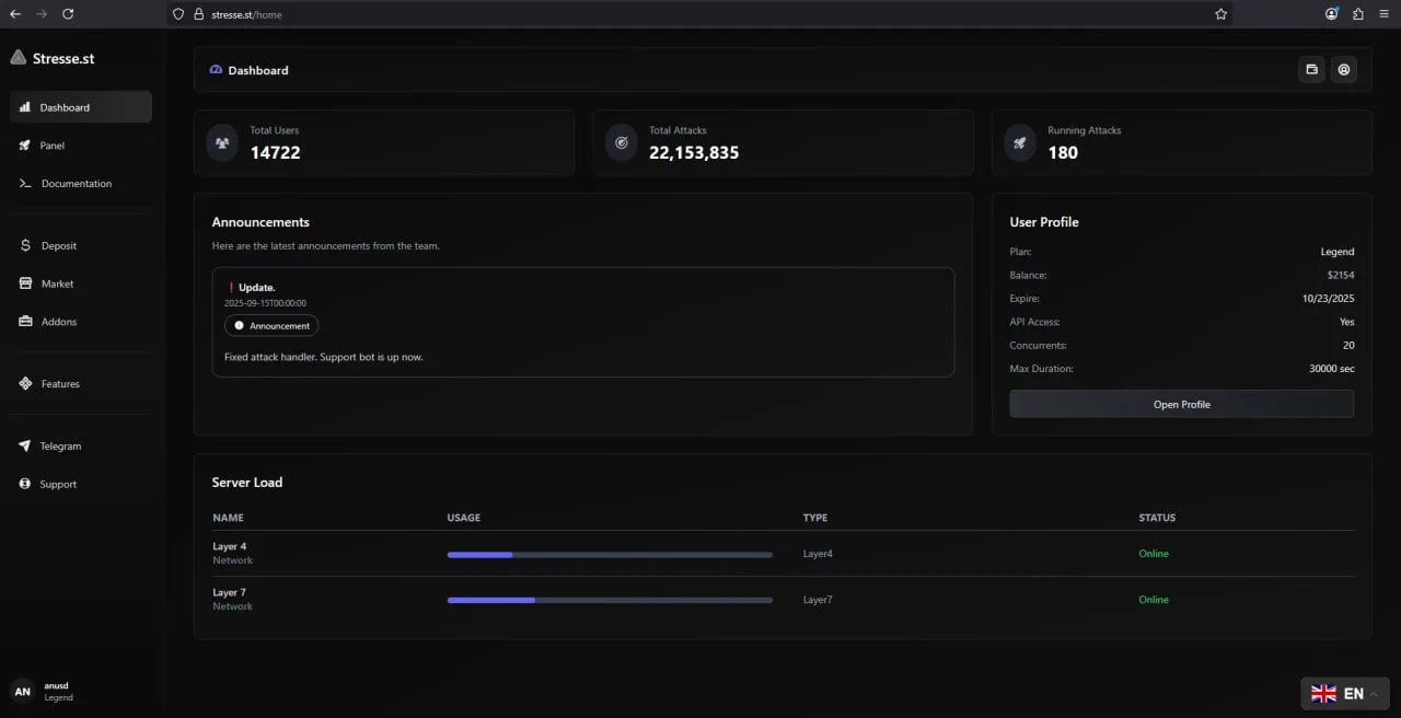 Stresser | #1 IP Stresser & Booter Service (5.4 Tbps) - Stresse.top